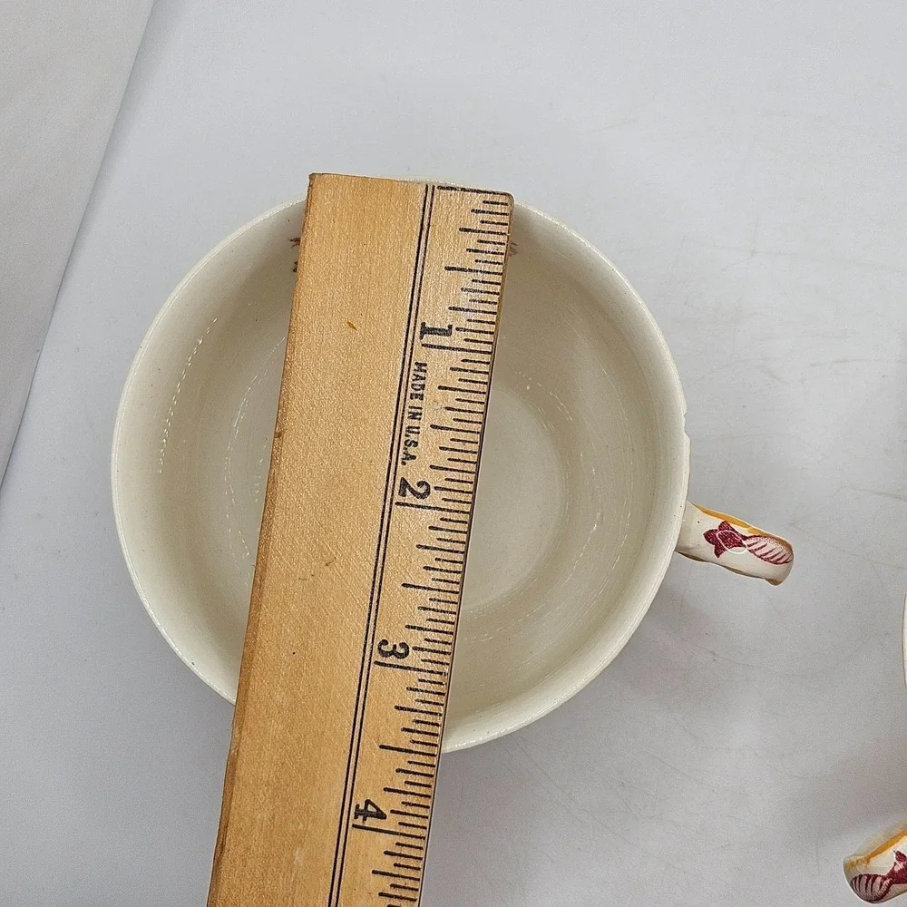 Vintage Johnson Brother's Floral Transferware Tea Cups Set of 2 Cottagecore